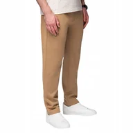 Dresy męskie - Męskie spodnie dresowe z nogawką bez ściągacza - brązowe V2 OM-PABS-0206 L - miniaturka - grafika 1