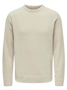 ONLY & SONS Sweter w kolorze beżowym - Swetry męskie - miniaturka - grafika 1
