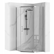 Kabiny prysznicowe - Rea Axin kabina prysznicowa 90x90 cm pięciokątna chrom/szkło przezroczyste REA-K8779 - miniaturka - grafika 1