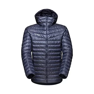 Kurtki męskie - Mammut Męska kurtka hardshell z kapturem Albula Hooded niebieski granatowy-biały L 1013-01780 - grafika 1