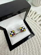 Spinki do mankietów i krawatów - SPINKI DO MANKIETÓW koszuli kostka Rubika - miniaturka - grafika 1