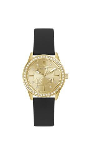 Guess Margo, damski zegarek na rękę, analogowy kwarcowy, stal nierdzewna, 36 mm, pasek silikonowy, różowy, 3 bar, kolor tarczy: różowy, GW1030L2