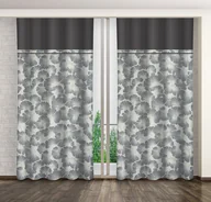 Zasłony - Zasłona gotowa na żabki, 140x250, szara w liście, ZMHB-19 - miniaturka - grafika 1