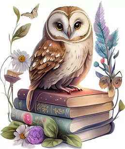 Naprasowanka Sowa ksiąki kwiaty ptak 8 - Pasmanteria Naprasowanka Sowa ksiąki kwiaty ptak 8 - Pasmanteria - miniaturka - grafika 1