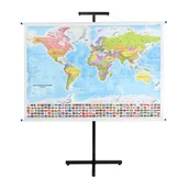 Atlasy i mapy - Stojak na mapy z regulacją wysokości - czarny, max 192 cm - miniaturka - grafika 1
