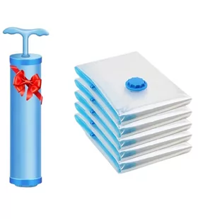 Zestaw 5 szt worki na ubrania organizer próżniowy wodoodporny do szafy 60 x 80 cm - Pokrowce na ubrania - miniaturka - grafika 1