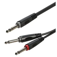 Kable - Roxtone SAYC100L1 - Kabel audio Jack 6,3mm stereo - 2x 6,3 mm mono 1m 1m ✦ SALON ✦ ZAPYTAJ O RABAT ✦ RATY 30x0% - miniaturka - grafika 1