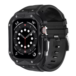 Kingxbar CYF140 2w1 pancerne etui Apple Watch 8, 7 (45 mm) ze stali nierdzewnej z paskiem złote - Akcesoria do smartwatchy - miniaturka - grafika 1