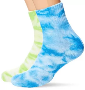 Urban Classics Skarpety uniseks Tie Dye Short Socks 2-pak, skarpety półwysokie dla mężczyzn i kobiet, rozmiary 35-50, zielony/niebieski., 47-50 - Skarpetki damskie - miniaturka - grafika 1