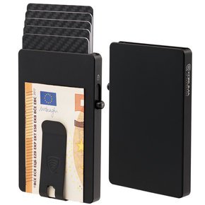 Koruma Aluminiowe Etui na Karty z Magsafe I Klipsem Na Banknoty (Czarny)