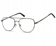 Okulary korekcyjne, oprawki, szkła - Sunoptic Okulary oprawki korekcyjne pilotki zerówki 889 czarny + grafit - miniaturka - grafika 1
