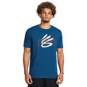 Koszulki sportowe męskie - Męska koszulka do koszykówki Under Armour Curry Champ Mindset Tee - niebieska - UNDER ARMOUR - miniaturka - grafika 1
