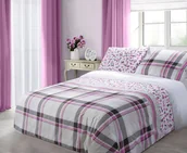 Pościel - Eurofirany Pościel z satyny bawełnianej Ness amarantowa 220x200 ef-psc-satnessama-220 b - miniaturka - grafika 1