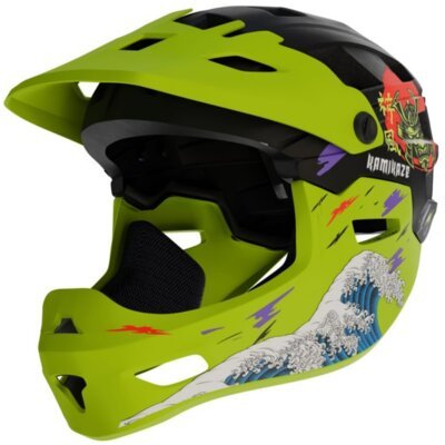 Kask KAMIKAZE Ronin Zielony Full Face ( M, 55-58 cm)