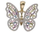 Wisiorki - Złota przywieszka 585 motyl w kolorowych skrzydłach - miniaturka - grafika 1