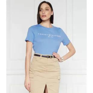 Tommy Hilfiger T-shirt REG CORP LOGO C-NK SS | Regular Fit - Koszulki i topy damskie - miniaturka - grafika 1