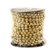 Ozdoby bożonarodzeniowe - Girlanda koralikowa złota 7,5 mm x 8 m - miniaturka - grafika 1