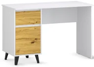 Biurka - EDINOS Skandynawskie biurko z szafką i szufladą biały + dąb artisan L5-C56 - miniaturka - grafika 1