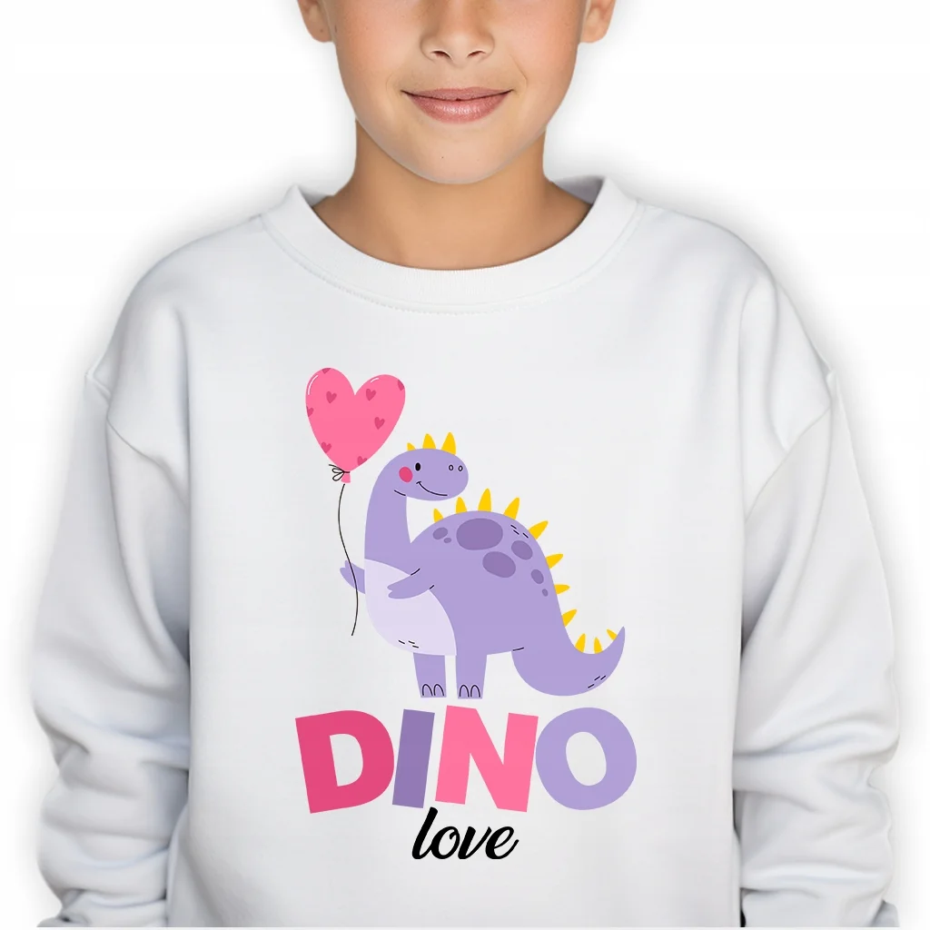 BLUZA DZIECIĘCA BEZ KAPTURA PREZENT URODZINY DZIEŃ DZIECKA DINO LOVE - 128