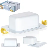 Inne naczynia kuchenne - MASELNICZKA STALOWA MASELNICA BIAŁA POJEMNIK NA MASŁO VILDE 259629 - miniaturka - grafika 1