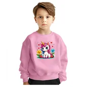 Bluzy dla dziewczynek - BLUZA DZIECIĘCA JEDNOROŻEC UNICORN KWIATY 146-152 DLA CHŁOPCA DZIEWCZYNKI - miniaturka - grafika 1