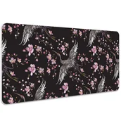 Podkładki na biurko - Ochronna mata na biurko Czaple i kwiaty 100x50 cm, Dywanomat - miniaturka - grafika 1