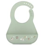 Śliniaki i fartuszki - Mepal Śliniak silikonowy z kieszonką Mio Little Farm 108034565399 - miniaturka - grafika 1