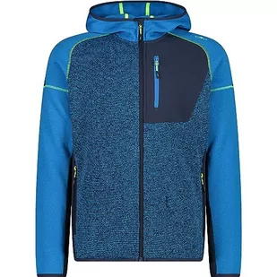 CMP męska kurtka Knit-Tech ze stałym kapturem, River-B. Blue, 52 - Kurtki męskie - miniaturka - grafika 1