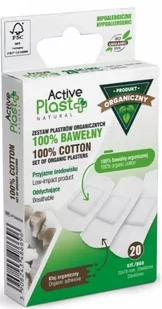 ACTIVE PLAST NATURAL BIO Plastry opatrunkowe ze 100% bawełny ZESTAW 10x 2x7cm; 5x 6x2cm; 5x 4x2cm - Apteczki i materiały opatrunkowe - miniaturka - grafika 1
