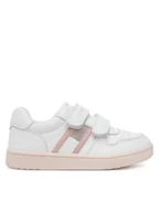 Buty dla dziewczynek - Tommy Hilfiger Sneakersy Flag Low Cut Velcro Sneaker T1A9-33730-1439 S Biały - miniaturka - grafika 1