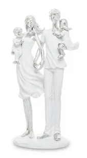Figurka PIGMEJKA Rodzina, biała, 26x14x8 cm - Figurki dekoracyjne - miniaturka - grafika 1