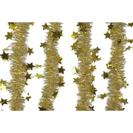 Ozdoby bożonarodzeniowe - Girlanda Noel gwiazdki złota Ø5,5 cm z aplikacją Ø12 cm, 2 m - miniaturka - grafika 1