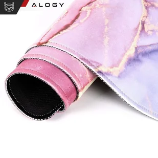 Podkładka na biurko pod myszkę mysz klawiaturę Mata ochronna antypoślizgowa gamingowa XXL 88x40 Alogy Marmur Różowa - Podkładki pod mysz Podkładka na biurko pod myszkę mysz klawiaturę Mata ochronna antypoślizgowa gamingowa XXL 88x40 Alogy Marmur Różowa - Podkładki pod mysz - miniaturka - grafika 5