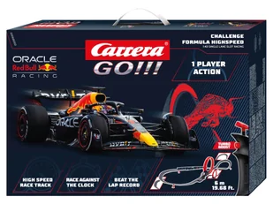 Carrera GO!!! Tor wyścigowy Challenge, dla 1 zawodnika (Red Bull) - Zabawki zdalnie sterowane - miniaturka - grafika 1