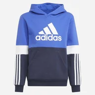 Bluzy dla chłopców - Dziecięca bluza z kapturem polarowa dla chłopca Adidas B Cb Fl Hd HA6318 116 cm Niebieska (4064054518559) - miniaturka - grafika 1