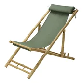 Fotele i krzesła ogrodowe - ProGarden Leżak plażowy zielony 112x60x80 cm - miniaturka - grafika 1