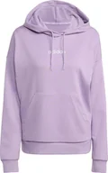 Bluzy damskie - Bluza damska adidas Essentials Linear French Terry Hoodie fioletowa JY0036 M - miniaturka - grafika 1