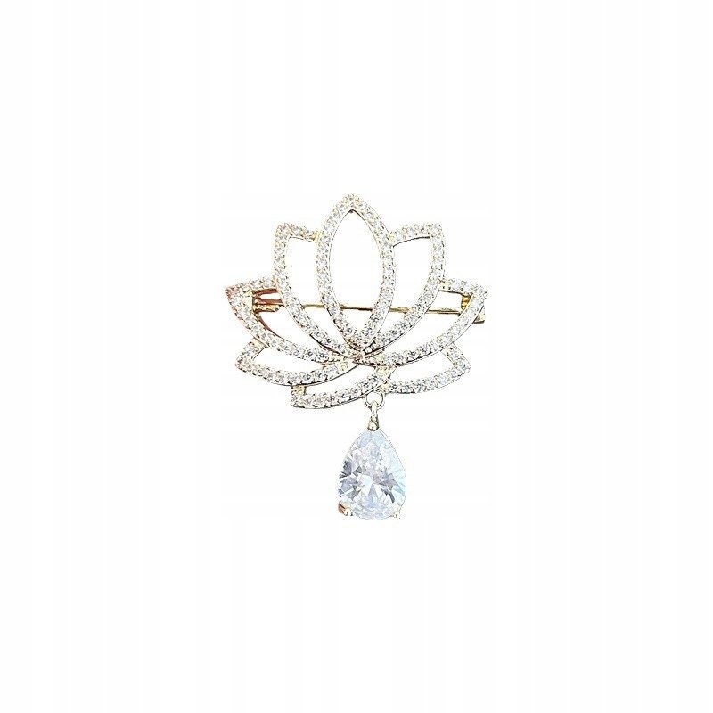 cudowna BROSZKA ozdoba do ubrań KWIAT cyrkonie kryształ biżuteria ozdobna