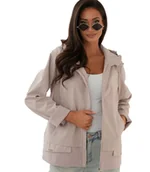 Kurtki damskie - Damska kurtka na każdą pogodę – oversize, z kapturem, stylowa KATARZYNA-50 - miniaturka - grafika 1