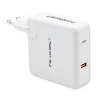 Qoltec Ładowarka GaN FAST 108W | 5-20V | 3-4.7A | USB C | Biała - Ładowarki do telefonów - miniaturka - grafika 1