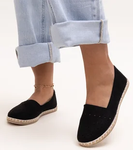 Czarne ażurowe espadryle Augusta -37 - Espadryle damskie - miniaturka - grafika 1