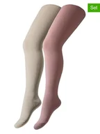 Rajstopy dziecięce - camano Rajstopy (2 pary) w kolorze jasnoróżowo-beżowym - miniaturka - grafika 1