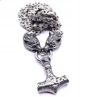 Naszyjniki męskie - NASZYJNIK Męski MŁOT THORA Wilki GRUBY 117 - miniaturka - grafika 1