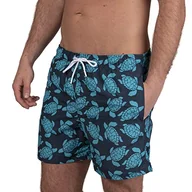 Spodenki damskie - RIPT Performance Męskie szorty Ript Essentials Mens Turtle Print Swim Trunks szorty kąpielowe, granatowy/turkusowy, M - miniaturka - grafika 1