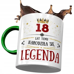 Kubek Zielony na Urodziny 18 18ste 18-ste Prezent z Nadrukiem ze Zdjęciem + Opakowanie na prezent (wzór 04) - Kubki - miniaturka - grafika 1