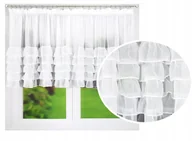 Firany - FIRANA GOTOWA z FALBANAMI ZAZDROSTKA FIRANKA WOAL na TAŚMIE 400x100 cm - miniaturka - grafika 1