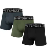 Majtki męskie - Bokserki PIT BULL SPORT MIKROFIBRA komplet 3 sztuk grafitowo-oliwkowo-czarne-M - miniaturka - grafika 1