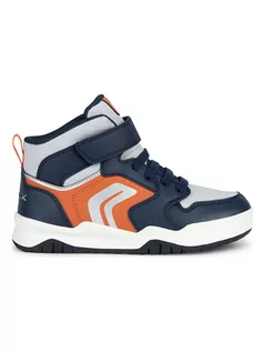 Sneakersy damskie - Geox Sneakersy "Perth" w kolorze biało-niebiesko-pomarańczowym - grafika 1