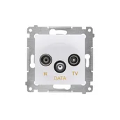 Gniazdka elektryczne - Kontakt Simon Gniazdo RTV / DATA SIMON 54 PREMIUM biały - miniaturka - grafika 1