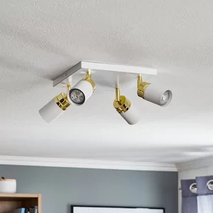 Luminex Spot Reno white/gold 4 5157 - Lampy sufitowe - miniaturka - grafika 2